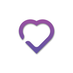 Minimalist Purple Heart Symbol with Modern Gradient Design
