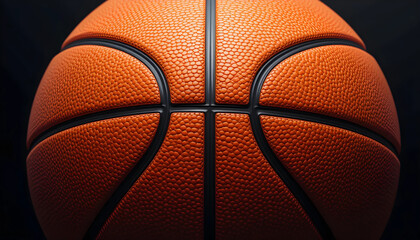 basketball on black background