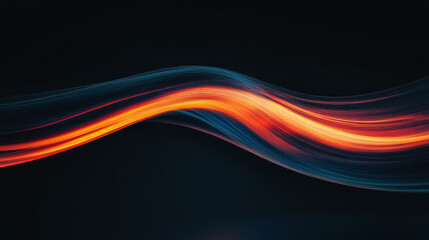 Dark background, flowing light in the shape of an S-shaped curve from top left to bottom right