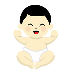 Vector illustration of cute baby. Kid. People Vector