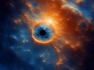 The pupil nebula shown through a microscopic view, 300dpi, illustration