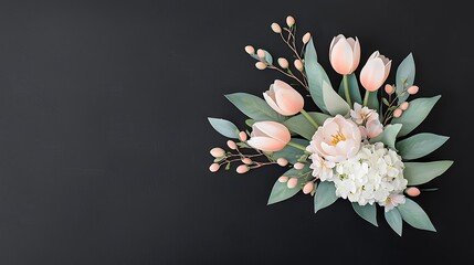 Obraz premium Floral arrangement of nature's beauty indoor setting still life modern aesthetic