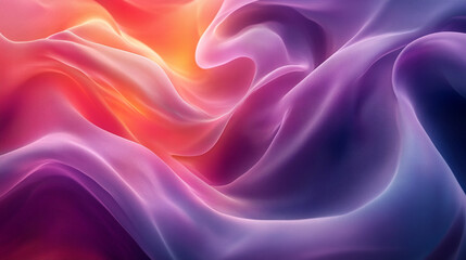 Obraz premium A colorful, flowing piece of fabric with a bright orange and pink hue