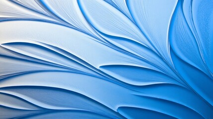 Obraz premium Abstract blue wave patterns created by textured paint, resembling flowing water in a serene backdrop