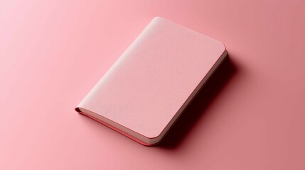 Light Pink Notebook on a Matching Pink Background for Notes and Creative Writing or Journaling