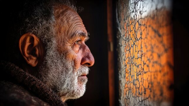 Elderly Man Contemplating  Window  Portrait  Wisdom  Age  Life  Reflection  Grey Hair  Bea