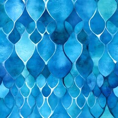 Captivating Watercolor Gradient Seamless Pattern in Oceanic Hues of Blue  Teal  and Turquoise