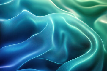 Fototapeta premium Blue and green wavy pattern background with a vibrant and dynamic design, creating a sense of movement and energy.