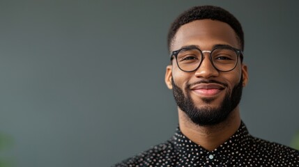 Fototapeta premium Communication Negotiation concept. Confident African American Businessman in Glasses Smiling During Negotiation