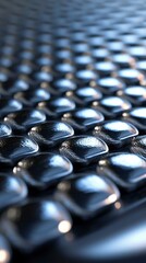 Gleaming Metallic Cobblestone Surface Array Perspective View Abstract Architectural Detail