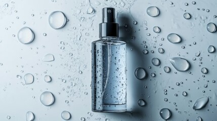 Refreshing Spray Bottle with Water Droplets