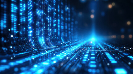 The blue light spreads outwards