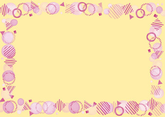 水彩風　春色ポップなフレーム7