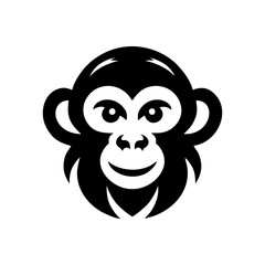 Minimalist Monkey Face Vector Logo