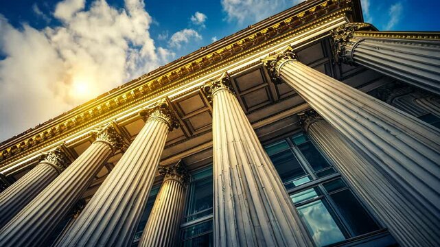 Majestic Pillars Ascending into the Azure Sky, Architectural Marvel