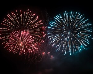 Fireworks exploding in night sky