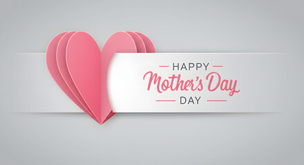 Happy Mothers Day Card with Pink Heart