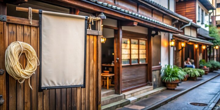 Traditional Japanese Soba Noodle Restaurant Signage in Yanaka Street, Japanese restaurant sign