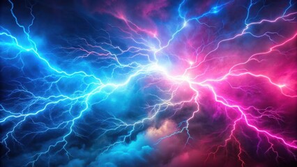 Electric Storm Background with Pink and Blue Lightning