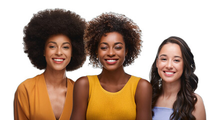 Portrait of group African American women with afro hair