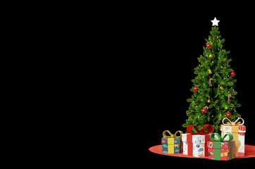 christmas tree and gifts