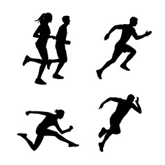 running sport silhouette vector