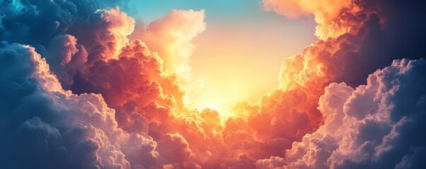 Nature's essence shines through vibrant clouds, Generative AI