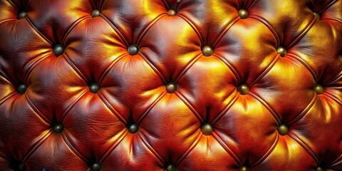Fototapeta premium Detailed close-up of vibrant leather upholstery fabric with subtle sheen and intricate texture patterns, showcasing its rich color palette, leather fabric,