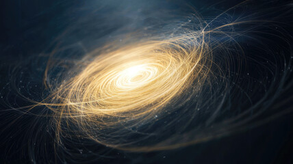 glowing spiral of golden light with dynamic energy and abstract cosmic vibes