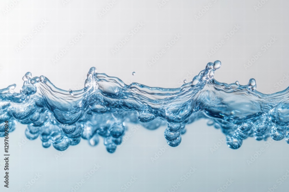 Aufkleber Bubbles and waves create a mesmerizing water texture in a calm setting during daytime. Generative AI