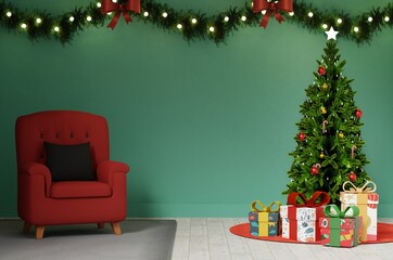 christmas tree with presents | christmas gift box with baubles decoration Photos