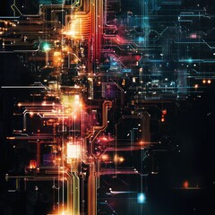 Abstract AI circuits PNG