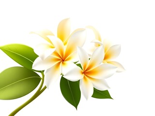 Fototapeta premium Yellow Frangipani Flower Isolated on White Background
