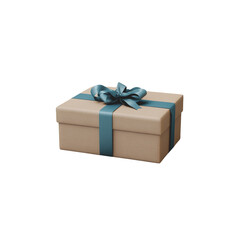 Obraz premium beautifully wrapped gift box with teal ribbon, perfect for any occasion