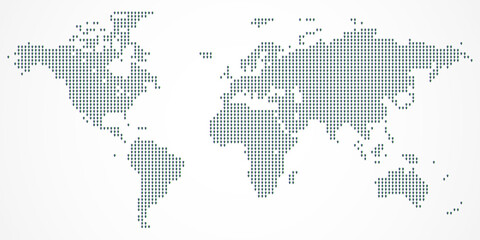Abstract world map dotted for global communication and geographic visualization location view