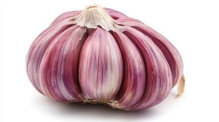 Obraz premium Fresh Purple Garlic Bulb Isolated Product Shot on White Background