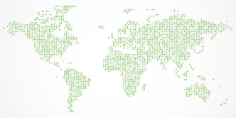 Fototapeta premium Global dotted map featuring an artistic arrangement of dots forming international continent location