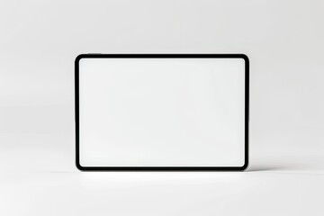 High Detail Image of Tablet Computer with Blank White Screen, Isolated on White Background