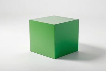there is a green box sitting on a white surface