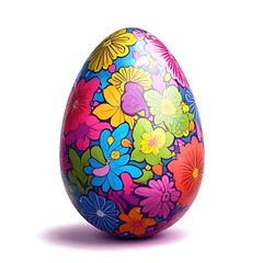 Fototapeta premium Springtime Blossoms: A Vibrant Garden-Inspired Egg