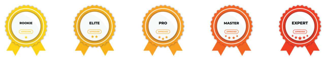 Certified badge logo design. bundle certify colorful vector illustration.