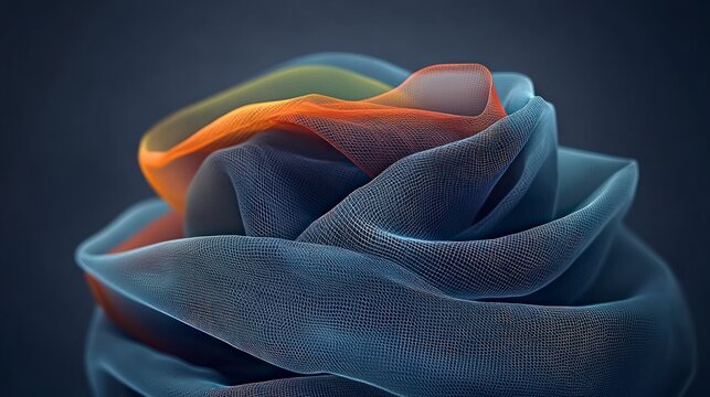 Abstract Blue Fabric Design  Elegant Texture  Fluid Forms   Vibrant Hues