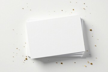 Blank White Cards with Scattered Gold Accents A Clean and Elegant Design for Announcements or Invitations
