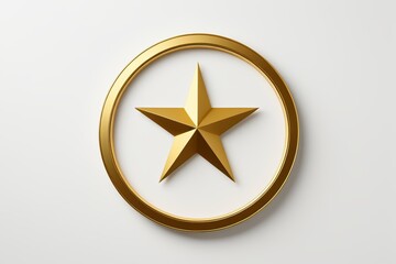 arafed star in a golden circle on a white background