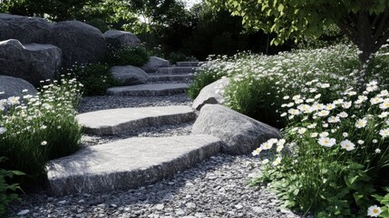 Obraz premium Serene Wildflower Garden with Natural Textures