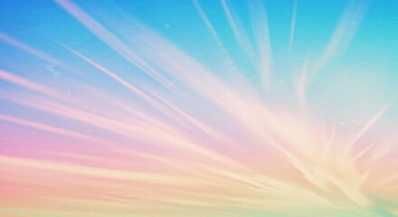 Obraz premium Pastel sky radiates soft light upward creating dreamy ethereal ambiance. AI Generated