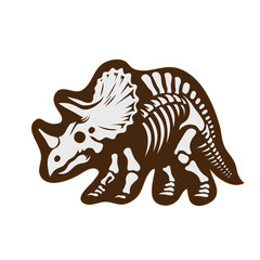 vector illustration of a triceratop fossil © DamarCanvas