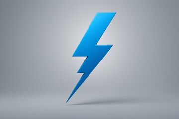 a close up of a blue lightning bolt on a gray background