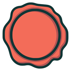 wax seal stamp vintage flat color vector illustration template design