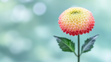Stunning Red   Yellow Dahlia Bloom  Floral Macro Photography  Nature Image